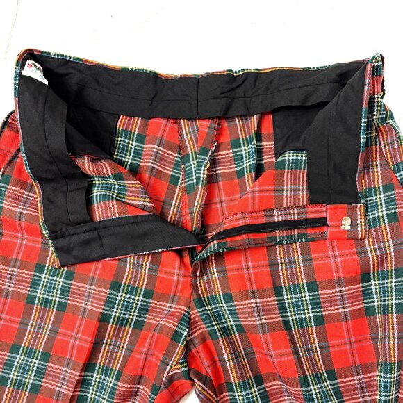 70’s Levi’s Panatela Signature Red Green Plaid Pants Dress Slacks 38“ x 32” VTG - Picture 4 of 15